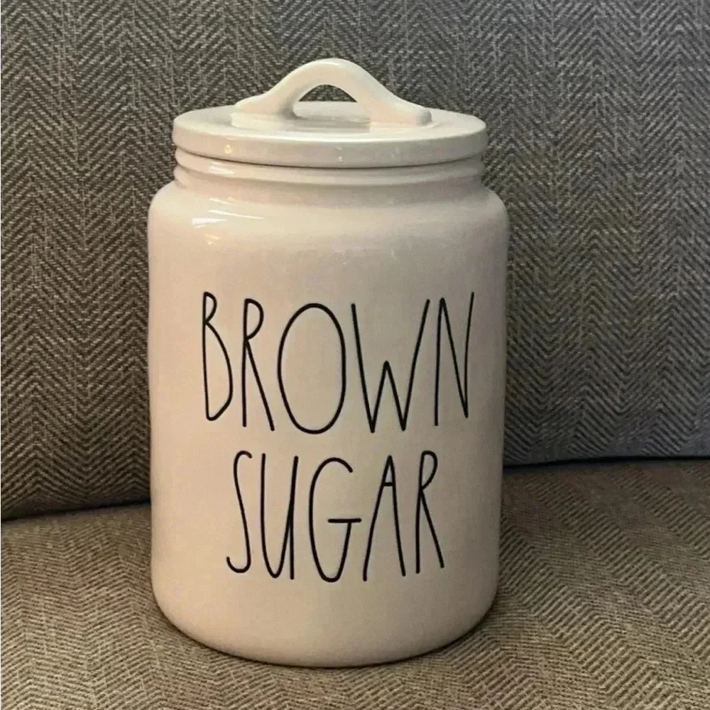HTF Rae Dunn Magenta Artisan Collection BROWN SUGAR Canister (Lrg) Blk/Wht